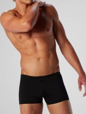 Speedo Men's Swimwear Shoreline Stretch Square Leg Splice, Black,SIZE 32